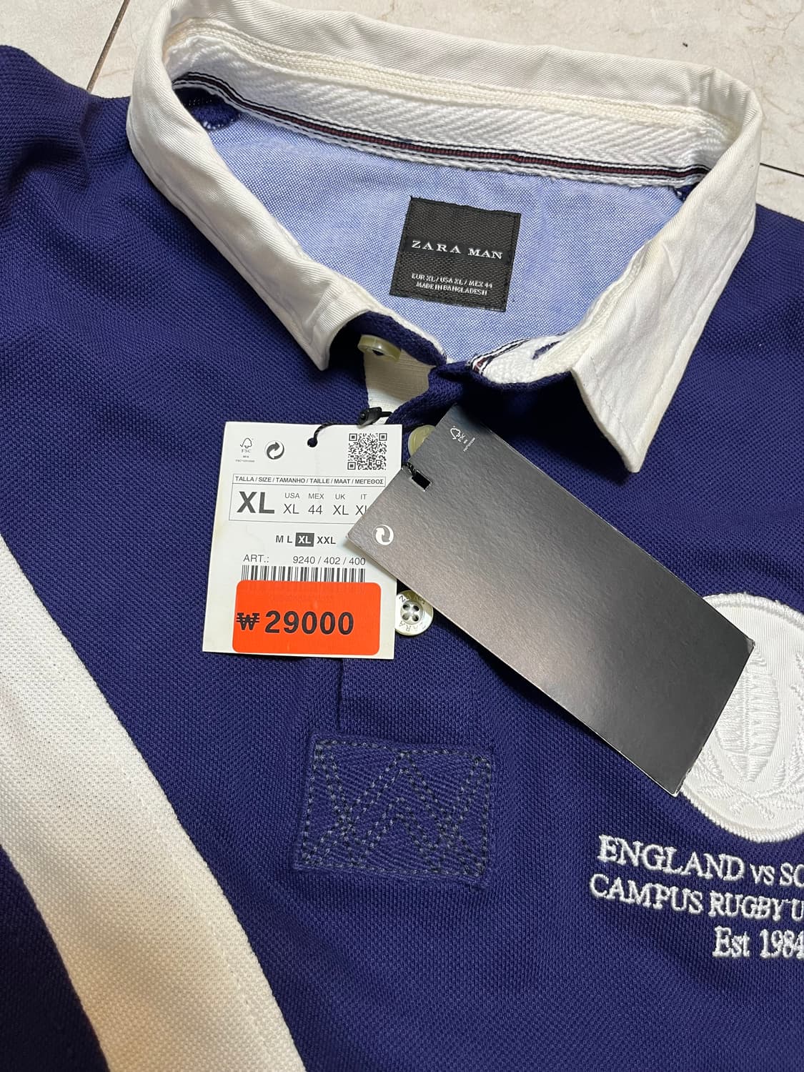 (새상품) 자라 맨 잉글랜드 vs 스코틀랜드 럭비 유니온 컵 1984 상품이미지4