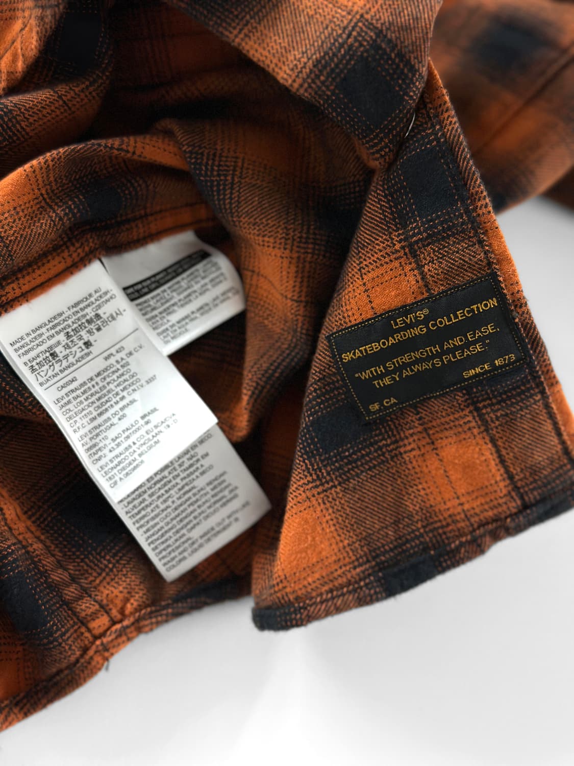 리바이스 스케이트보딩 컬렉션 오렌지 체크 플란넬 셔츠 상품이미지10
