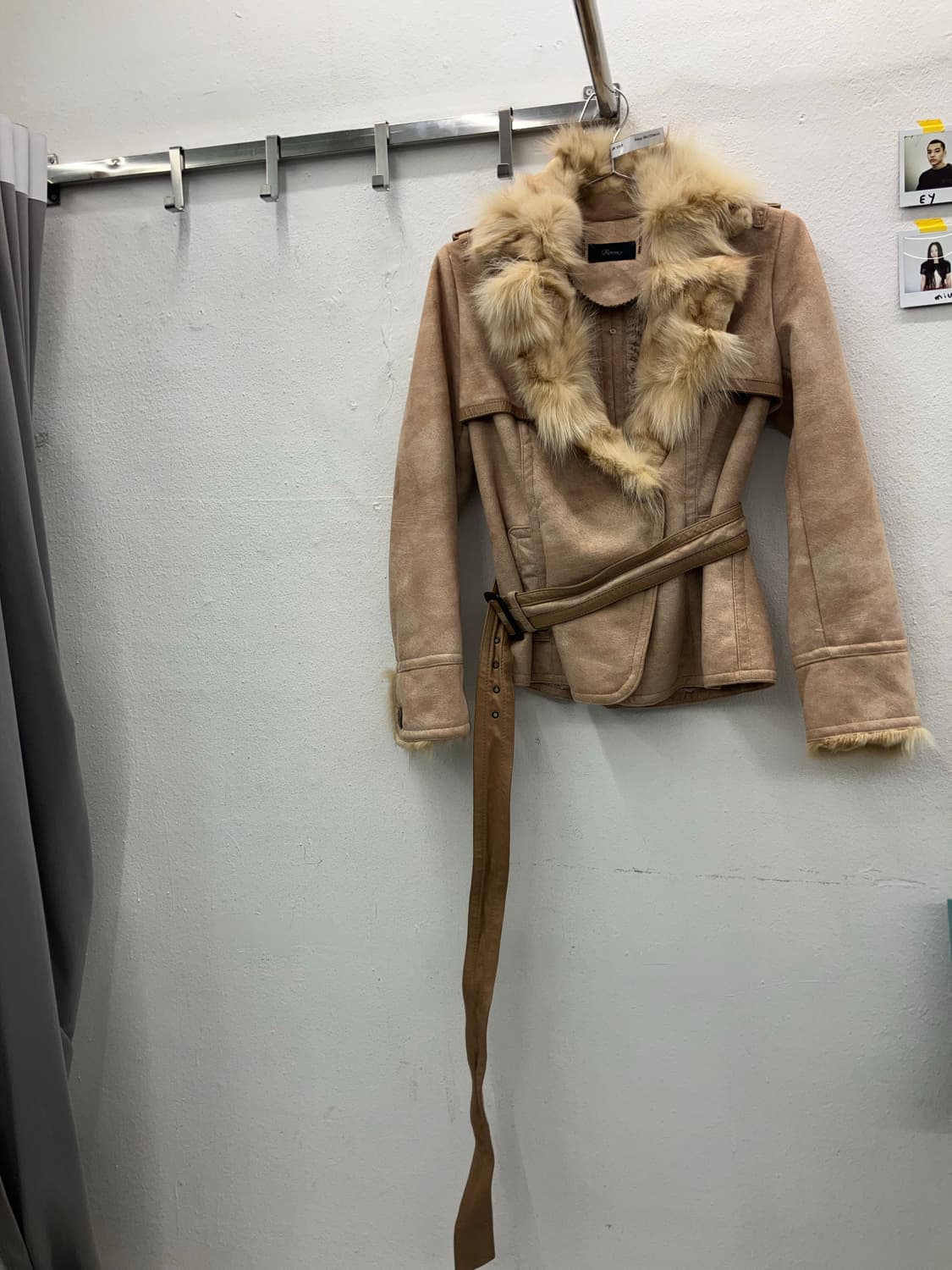 레더 트리밍 스웨이드 하프 무스탕 상품이미지6