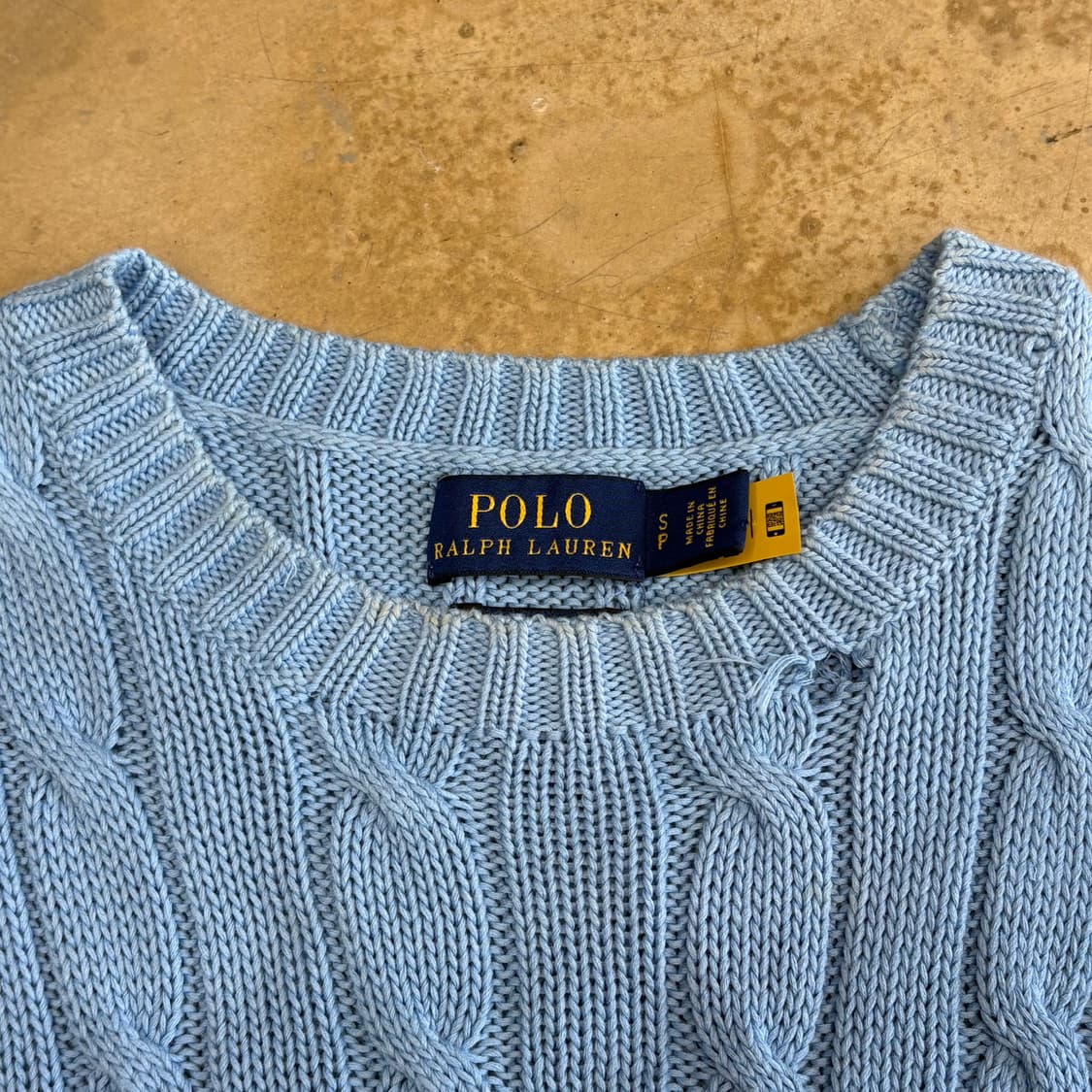 S 폴로랄프로렌 케이블 여성용 반팔 니트  상품이미지7