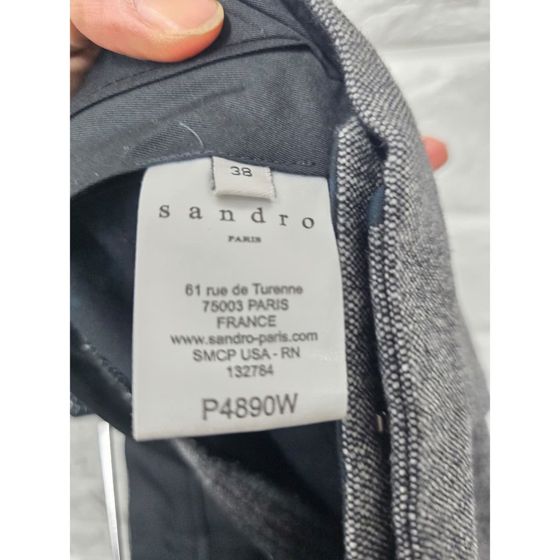 택포) 산드로 Sandro 남성 헤링본 울 바지 30인치 상품이미지3