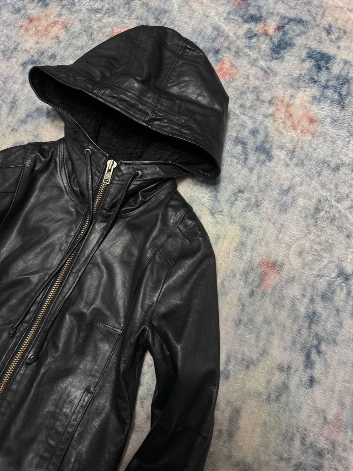 Moussy 00s lamb skin hood jacket 상품이미지4