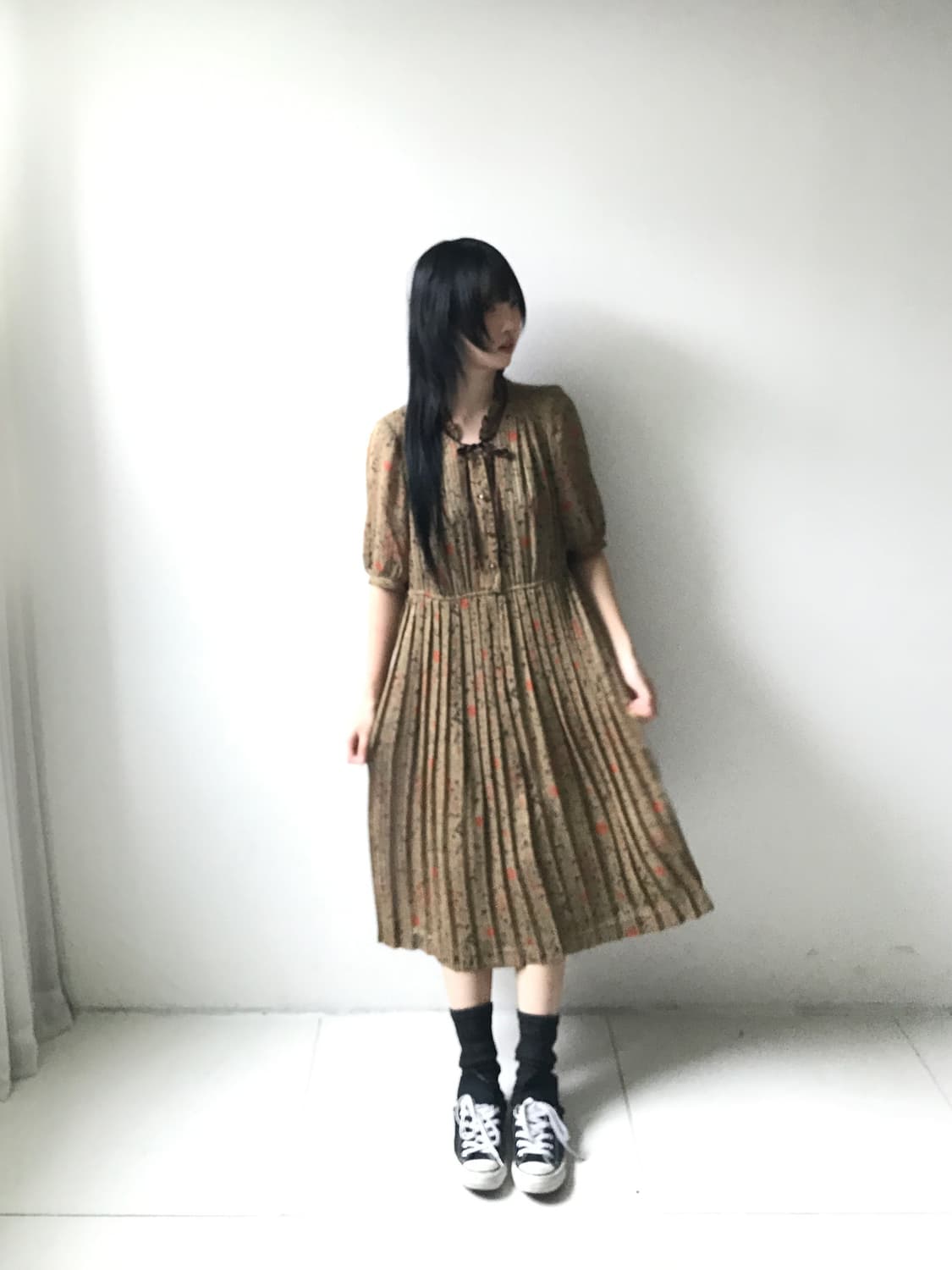 Lace collar pleats dress 상품이미지4