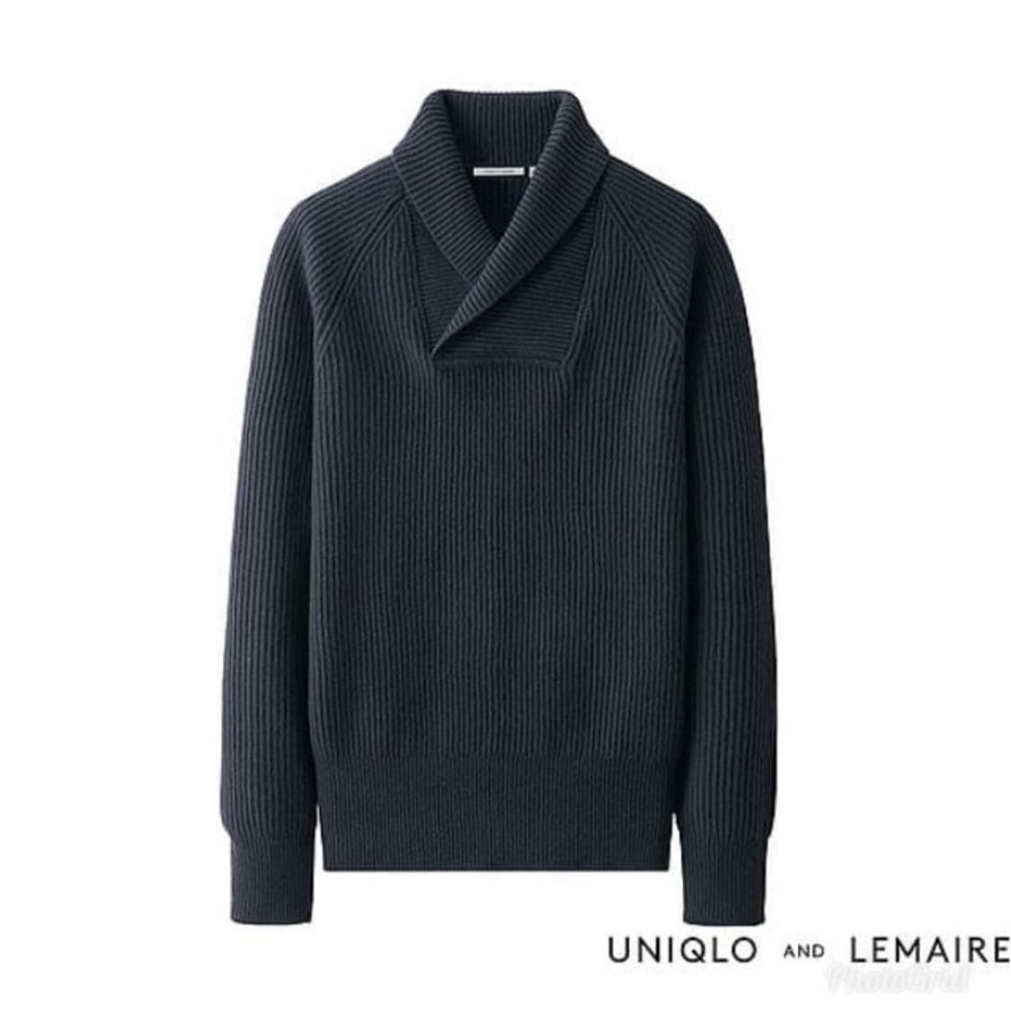 르메르 X 유니클로 16FW 숄 카라 스웨터 네이비 L 상품이미지1