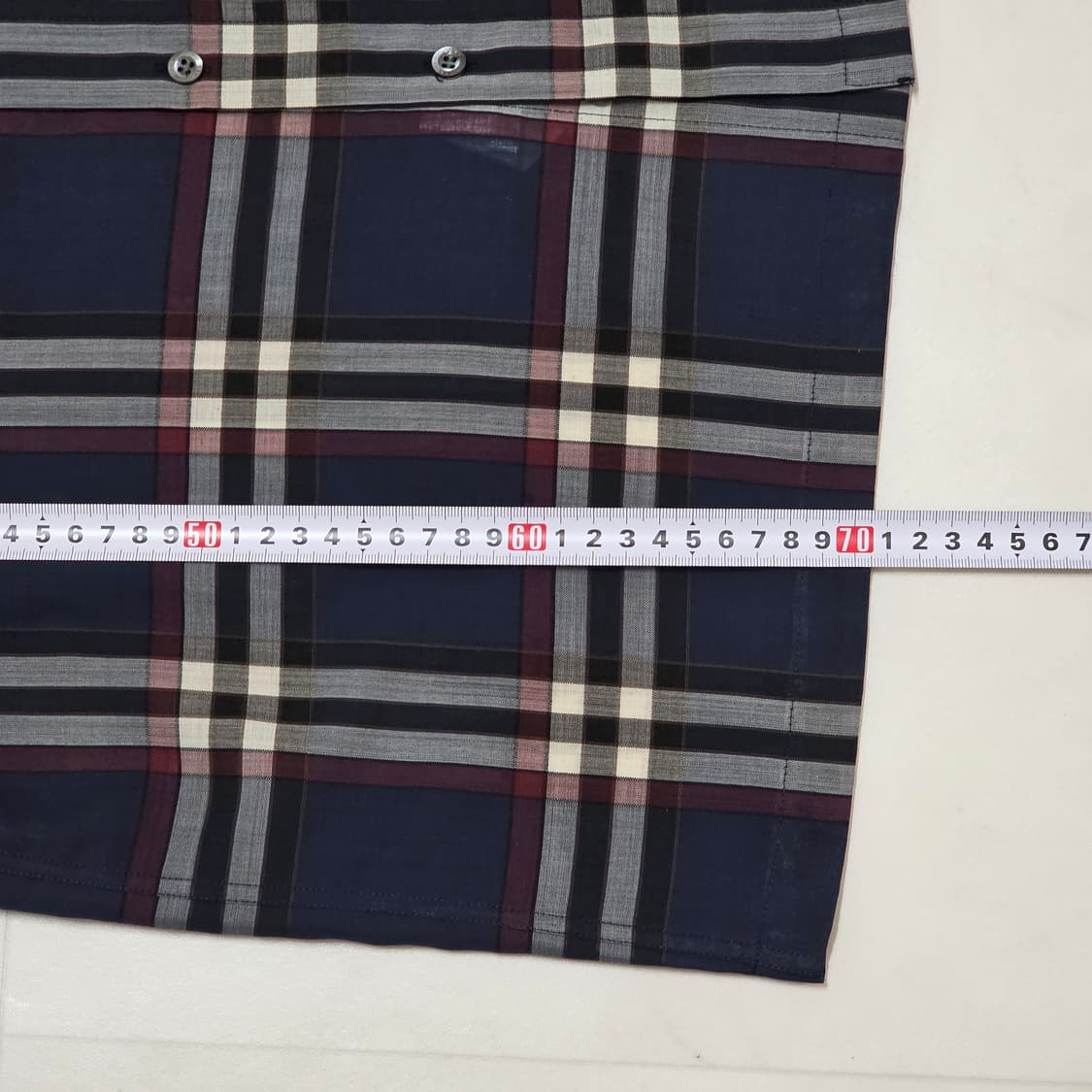 100 닥스 네이비 체크 반팔셔츠 폴리 모 혼방 상품이미지7