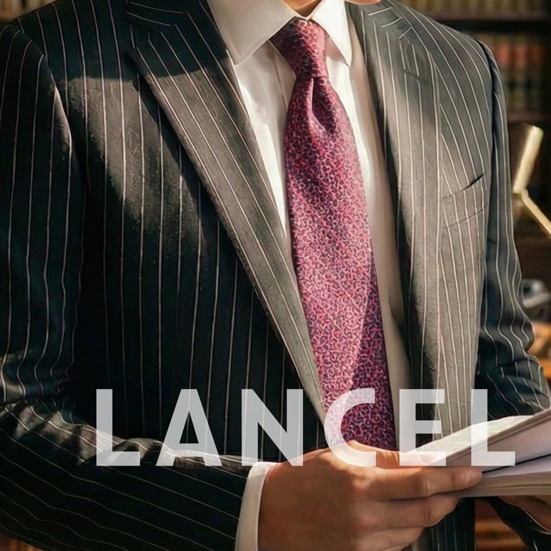 란셀 실크 퍼플 패턴 넥타이 9.6cm A등급 A19824 상품이미지1