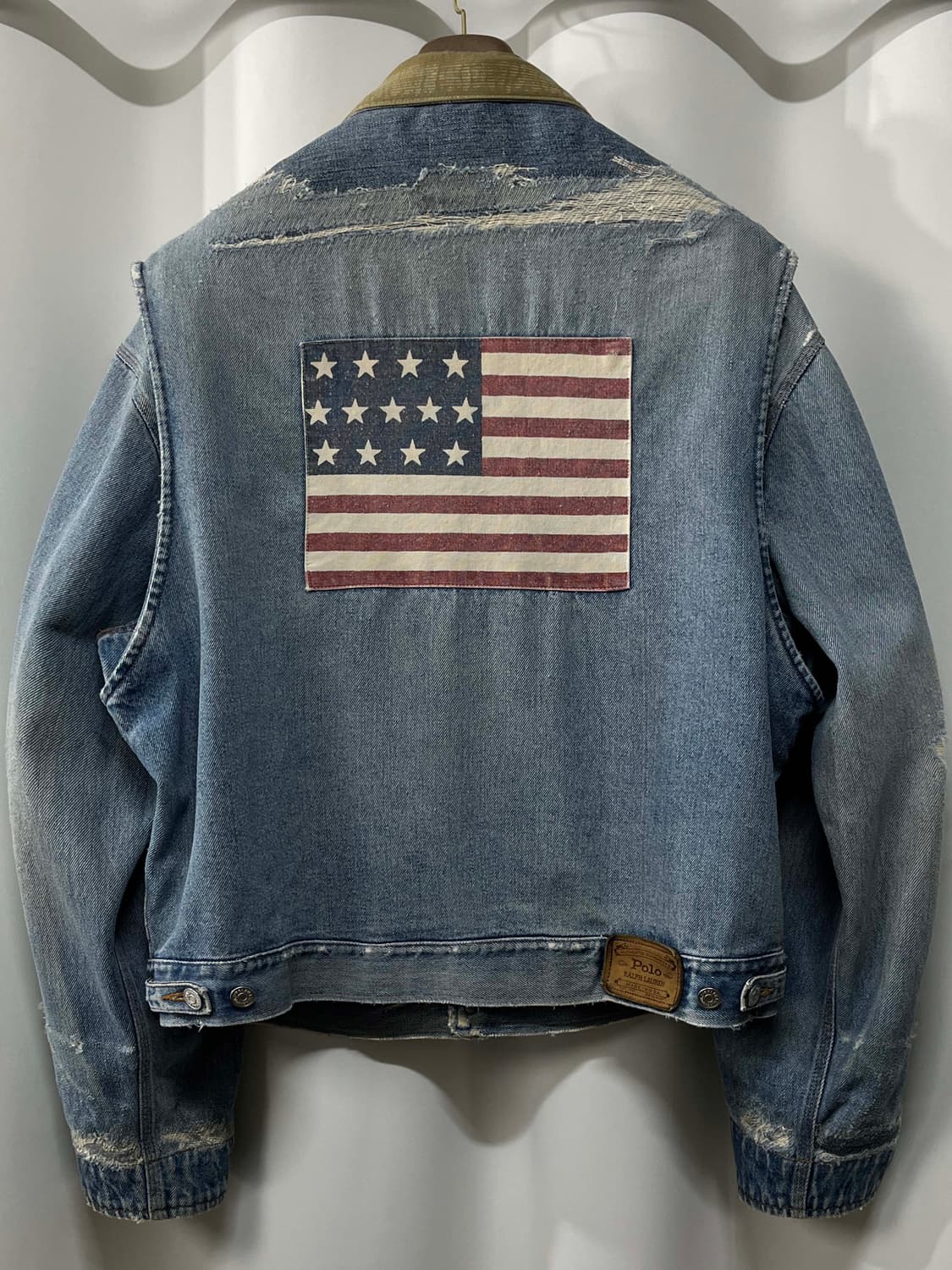 80's 폴로랄프로렌 usa 로데오 플래그 리페어 덩가리 트러커 데님자켓 상품이미지1