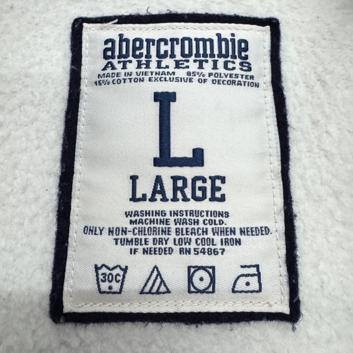 아베크롬비 Y2K 아치로고 화이트 블루 배색 코튼 집업 상품이미지5