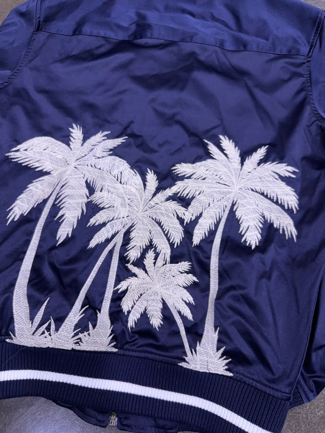 자라 팜트리 야자수 자수 스카쟌 자켓 네이비 M 상품이미지7