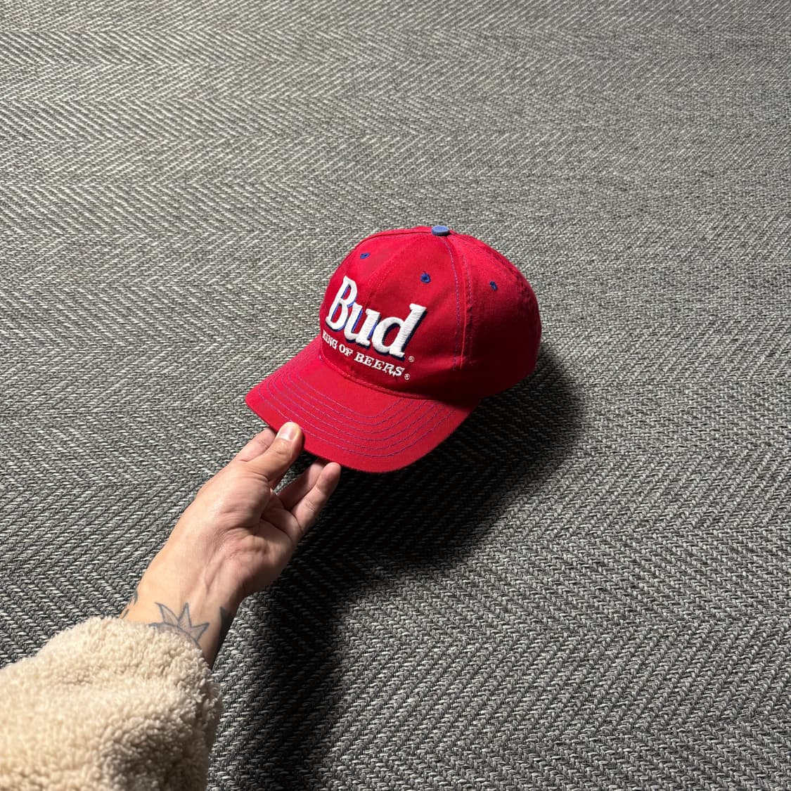 90s USA 미제 버드와이저 6패널 빈티지 볼캡 모자 상품이미지2