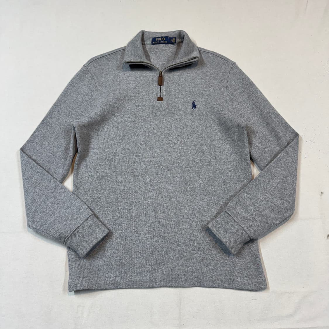 S) 폴로 랄프로렌 그레이 반집업 풀오버 코튼 니트 상품이미지1
