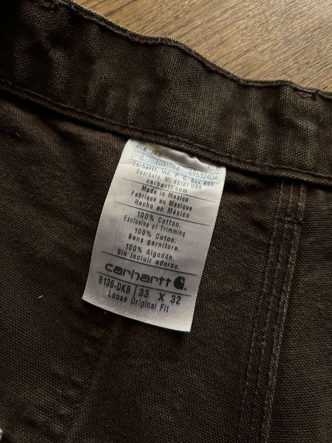 [33]칼하트 USA 빈티지 워싱 다크브라운 더블니 워크 팬츠 상품이미지6