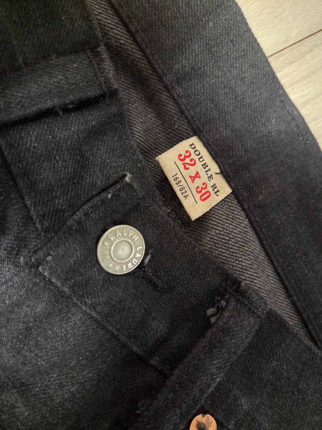 RRL 더블알엘 블랙온블랙 셀비지 데님 팬츠 32/30 상품이미지3