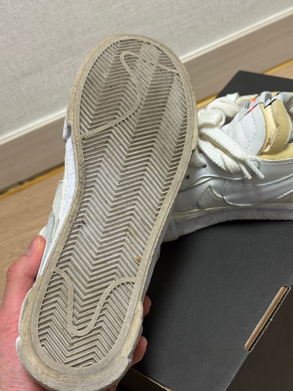 (235)나이키 X 사카이 블레이저 로우 화이트 페이턴트 레더 상품이미지7