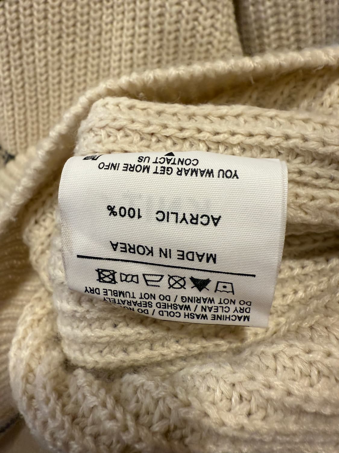 레터링 아이보리 후드 니트집업 상품이미지3