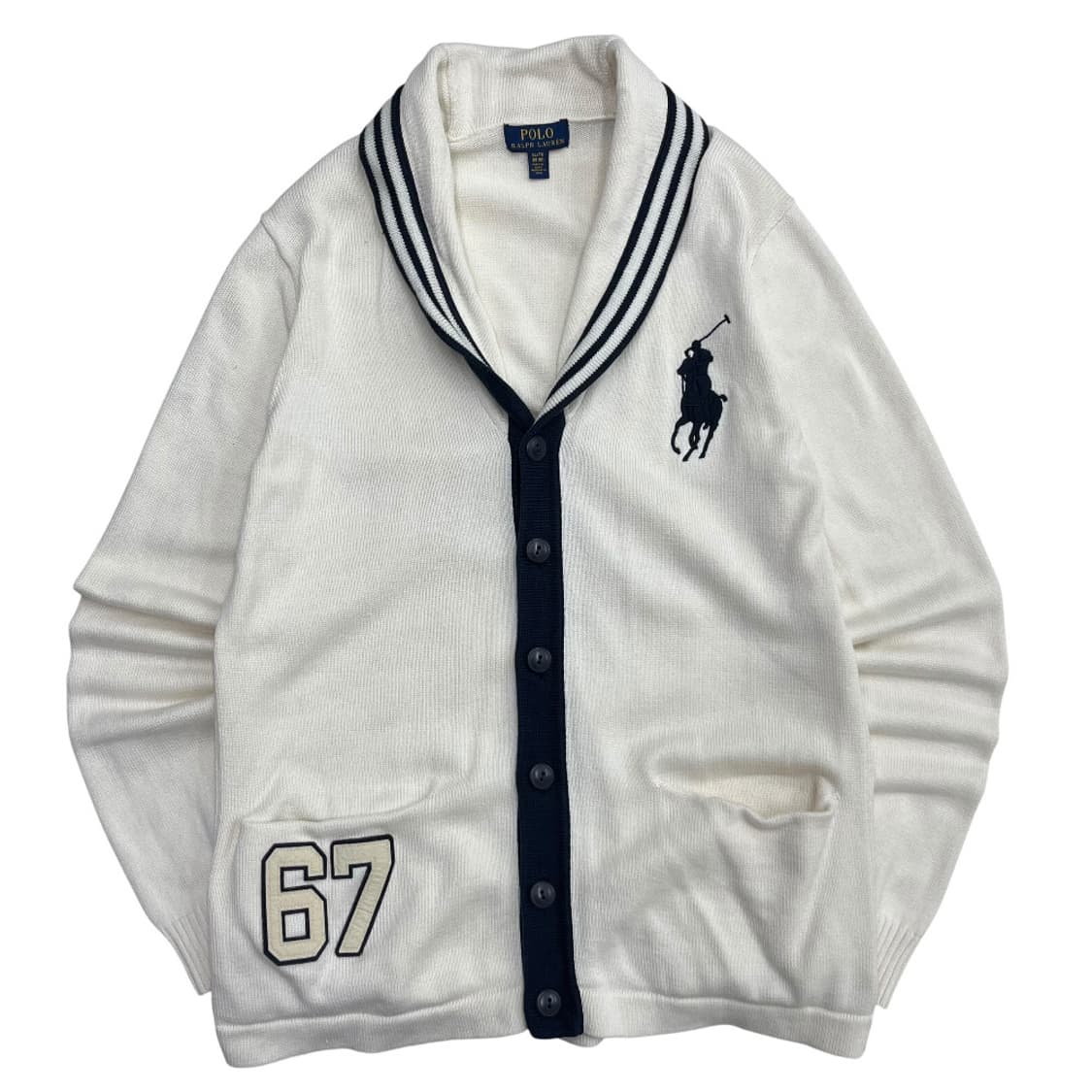 폴로 랄프로렌 빅포니 세라 아이보리 니트 가디건 XL 상품이미지2