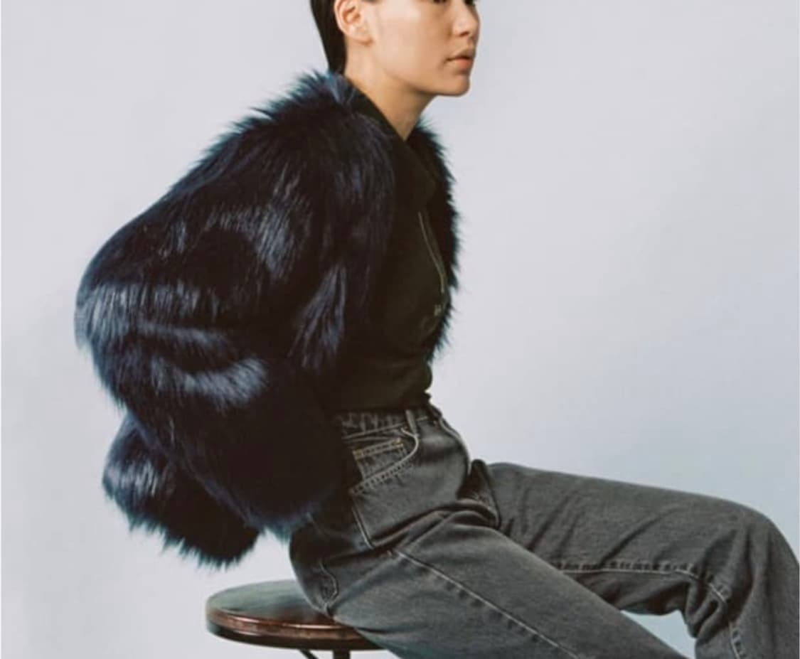 미스치프 퍼 자켓 네이비 상품이미지1