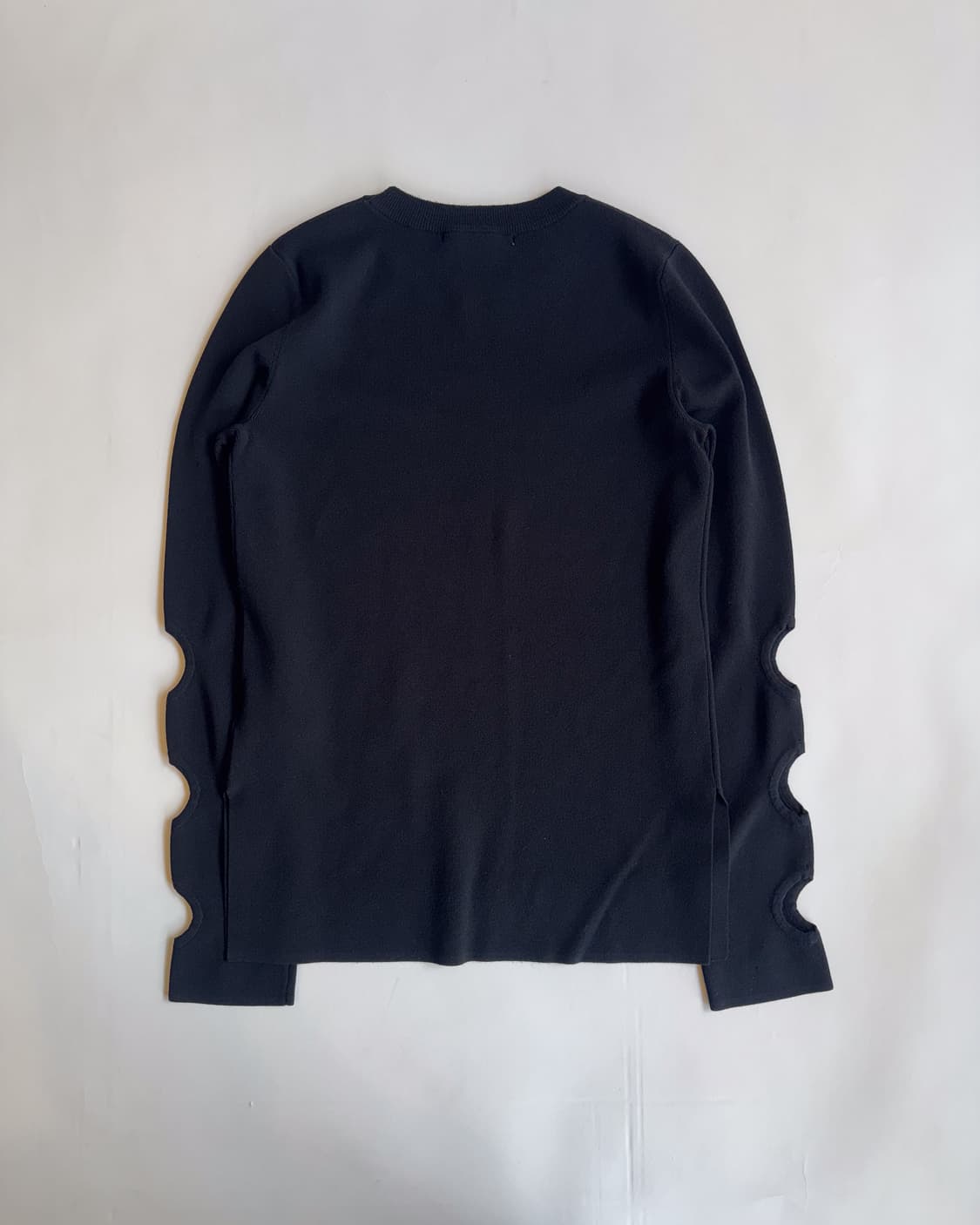 Black Scallop Edge Ribbed Top  상품이미지4