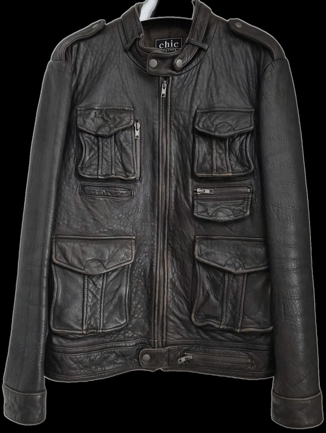 빈티지 양가죽 남성 에이징 바이커 쟈켓 상품이미지10