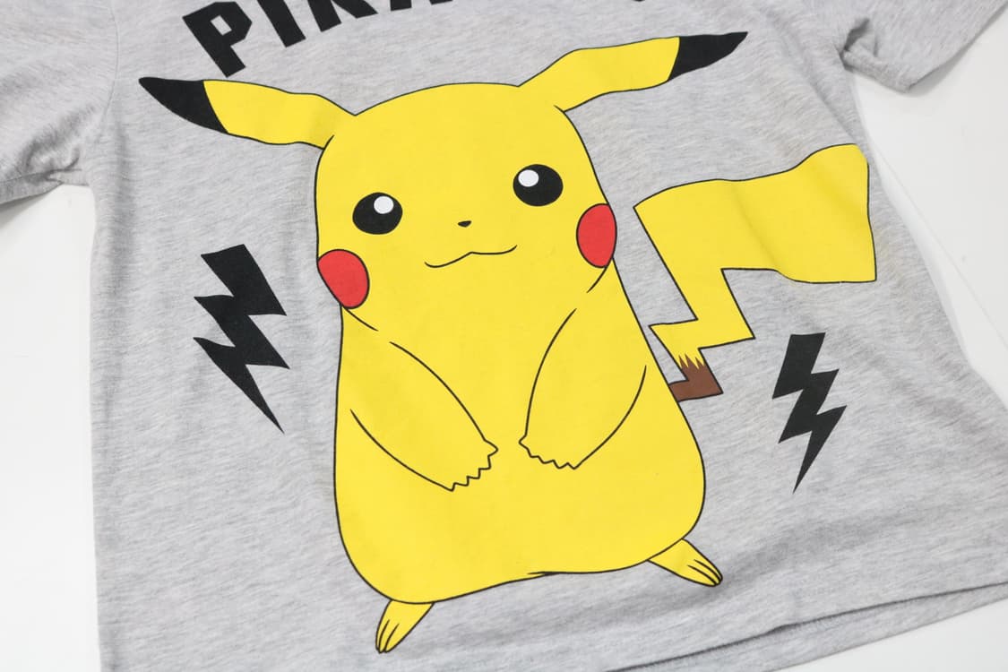 Pokemon 포켓몬 피카츄 빅 프린트 그레이 반팔 티셔츠 (L) 상품이미지5
