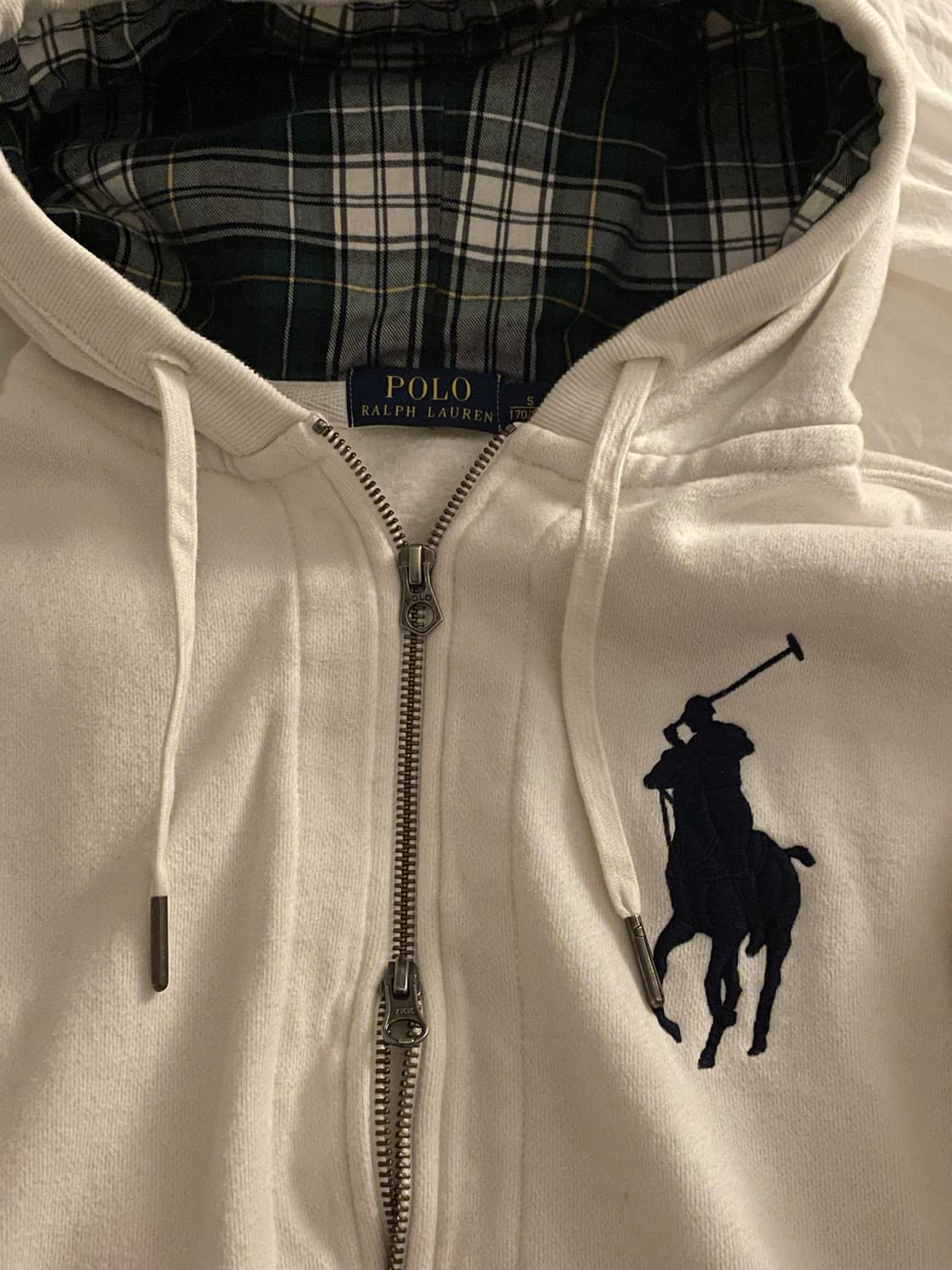 폴로 랄프로렌 빅포니 체크 투웨이 후드집업 화이트 #3 상품이미지6