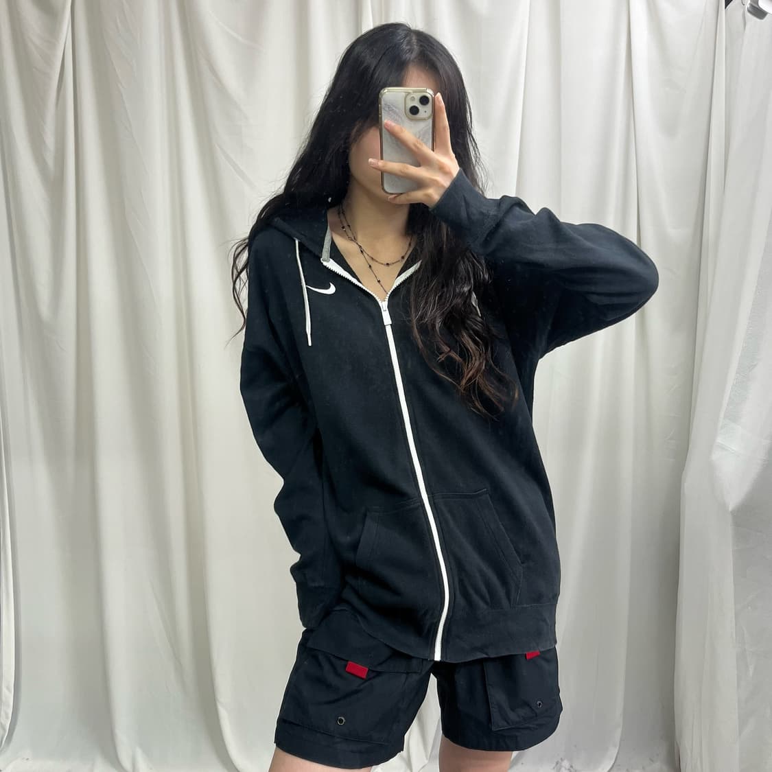 Nike black hood zip-up 상품이미지2