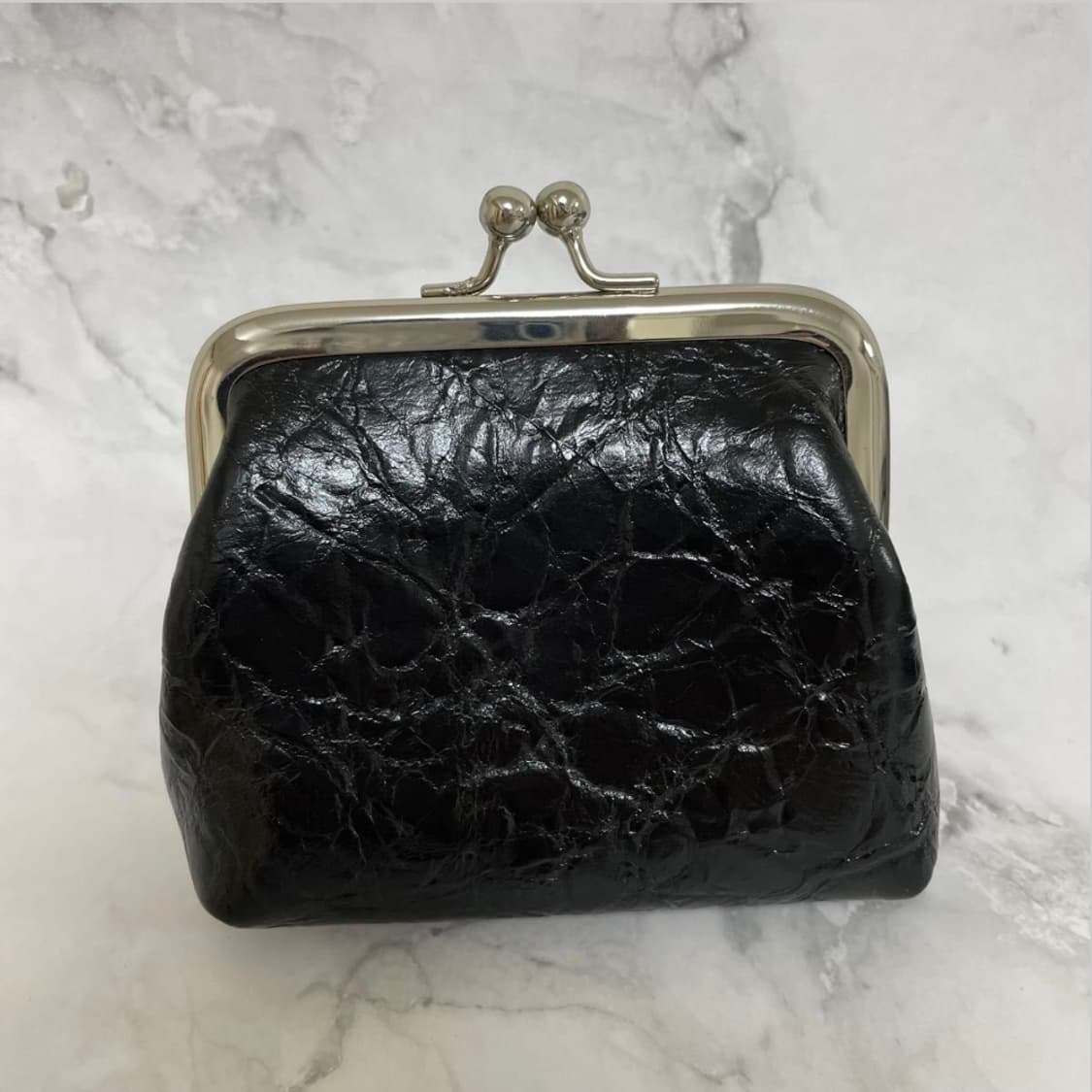 비비안 웨스트우드 아카이브 블랙 레더 복주머니 동전지갑 체인 크로스백 상품이미지2