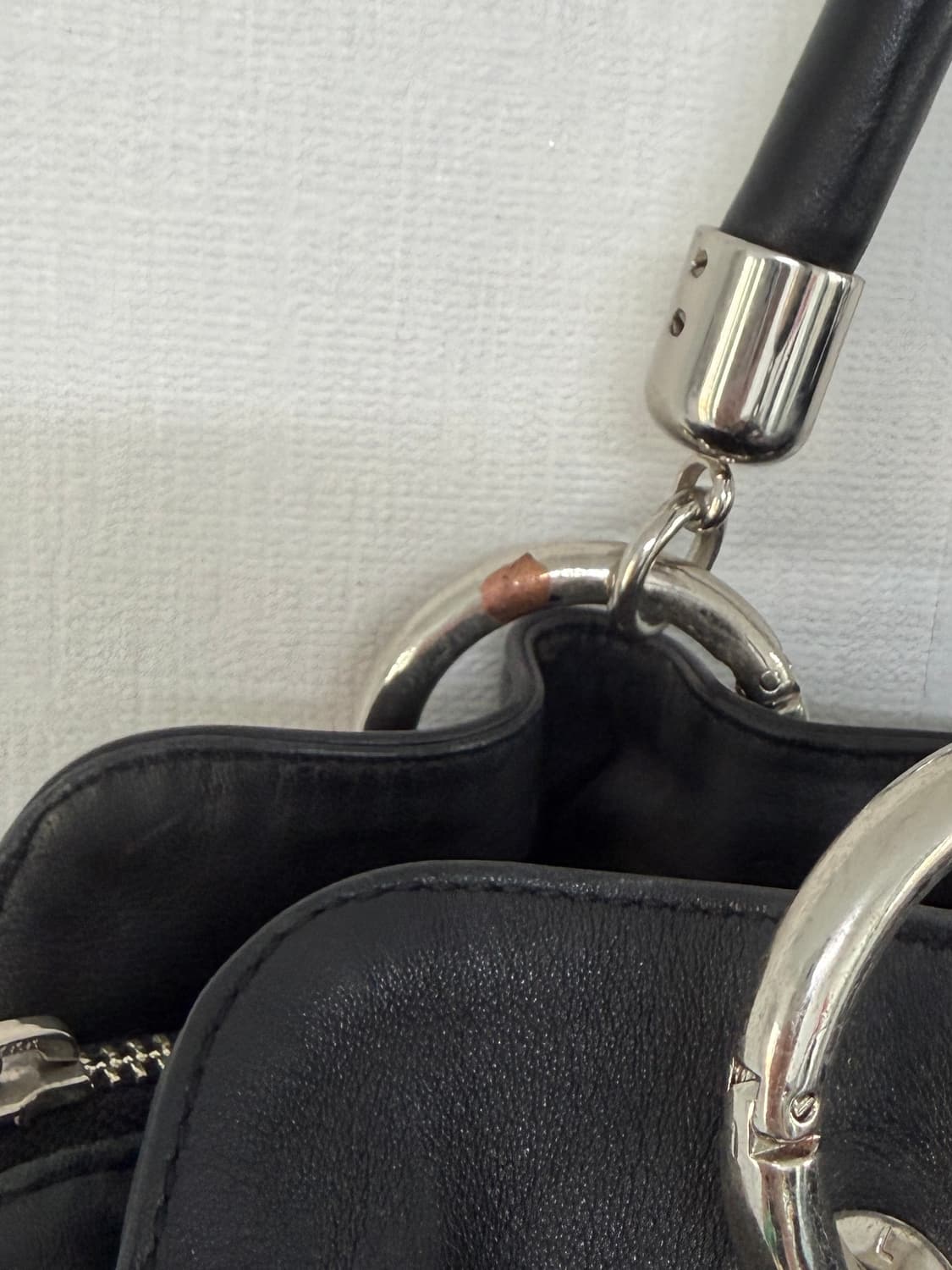 빈티지 레더 블랙 셔링 숄더백 상품이미지5