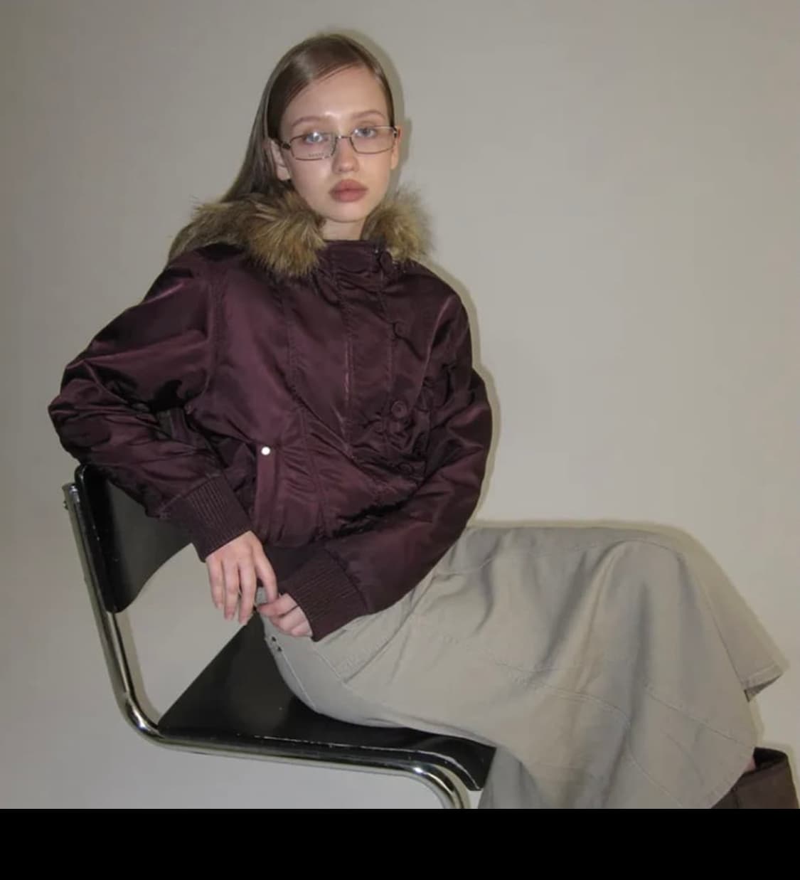 블랙업 포닐 퍼트리밍 점퍼 상품이미지2