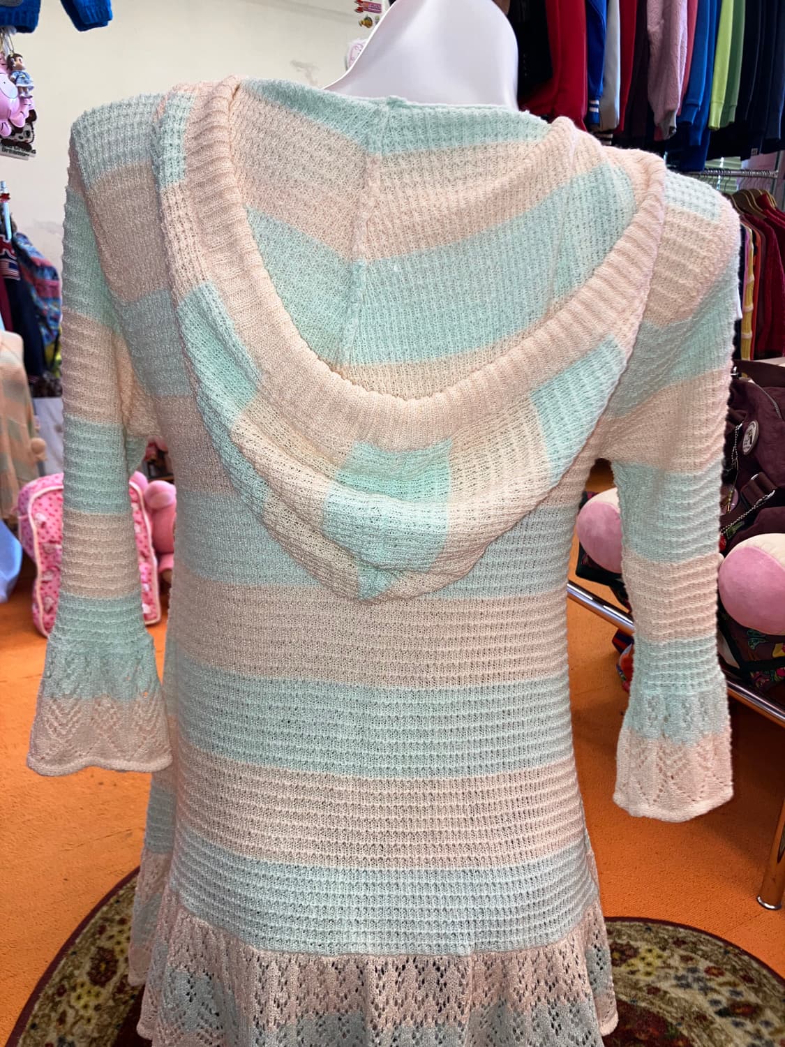 빈티지 솜사탕 폼폼 니트 후드집업 상품이미지6