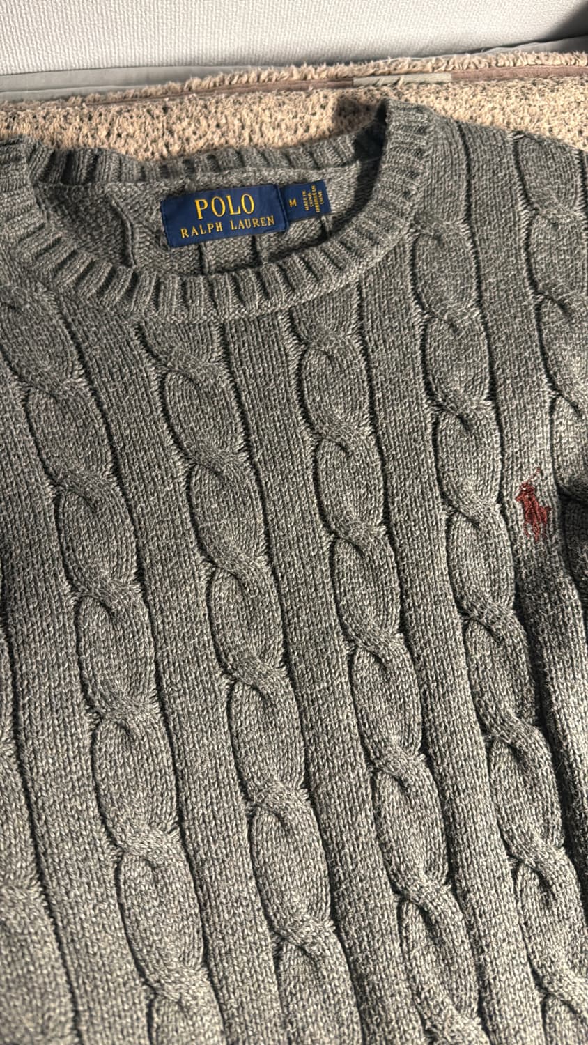 폴로 꽈배기 니트(그레이) 상품이미지2