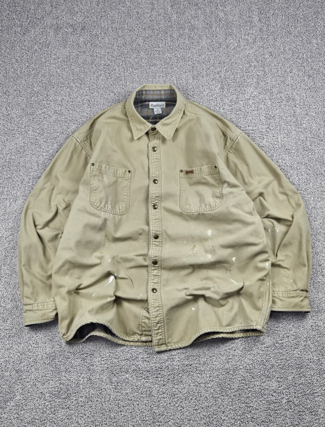 칼하트 플란넬 캔버스 헤비 워크 셔츠 자켓 XL 상품이미지1