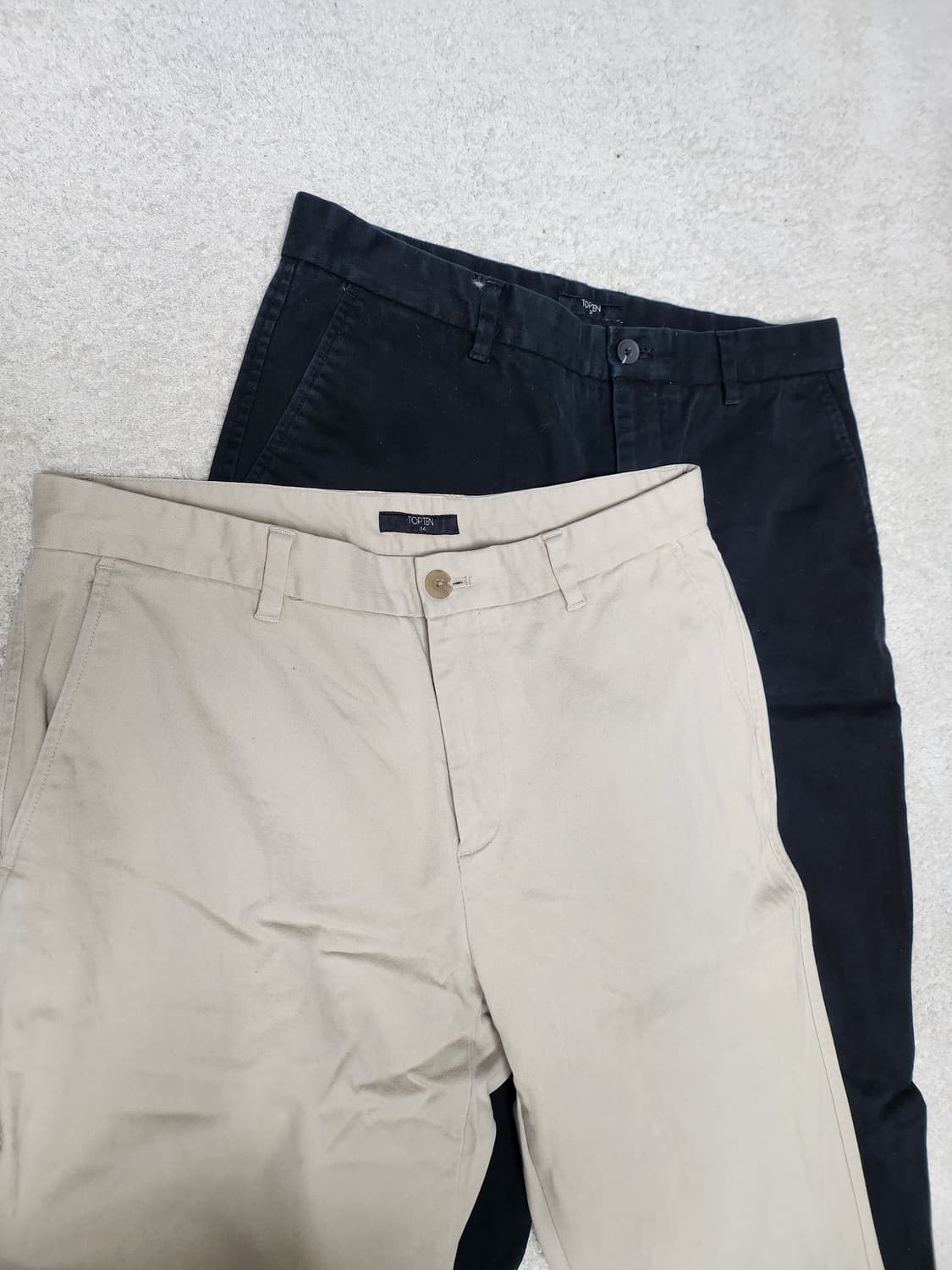 탑텐 겨울바지 치노팬츠 베이지 블랙 상품이미지1