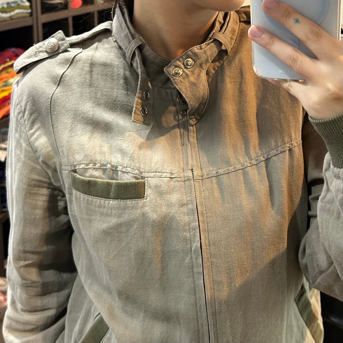 카키 버클 y2k 자켓 상품이미지3
