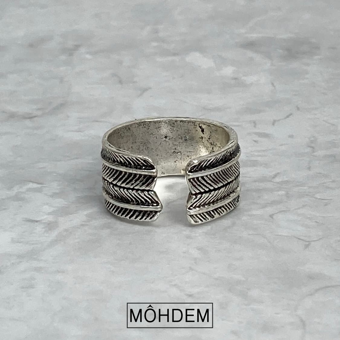 [Unisex] 깃털 빈티지 엔틱링 실버 반지 상품이미지5