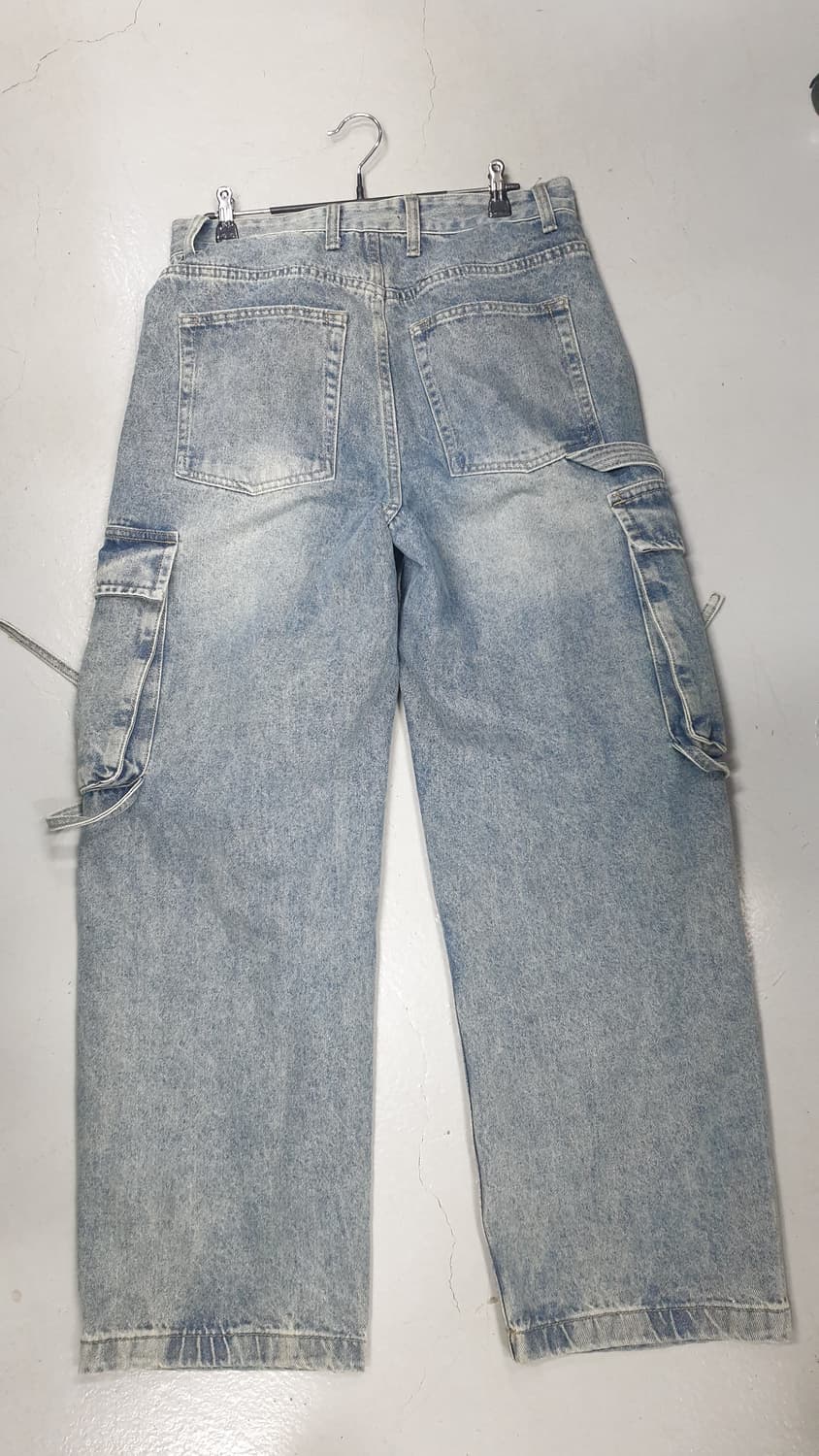 RIPEN 연청 카고 와이드 데님 팬츠 상품이미지2