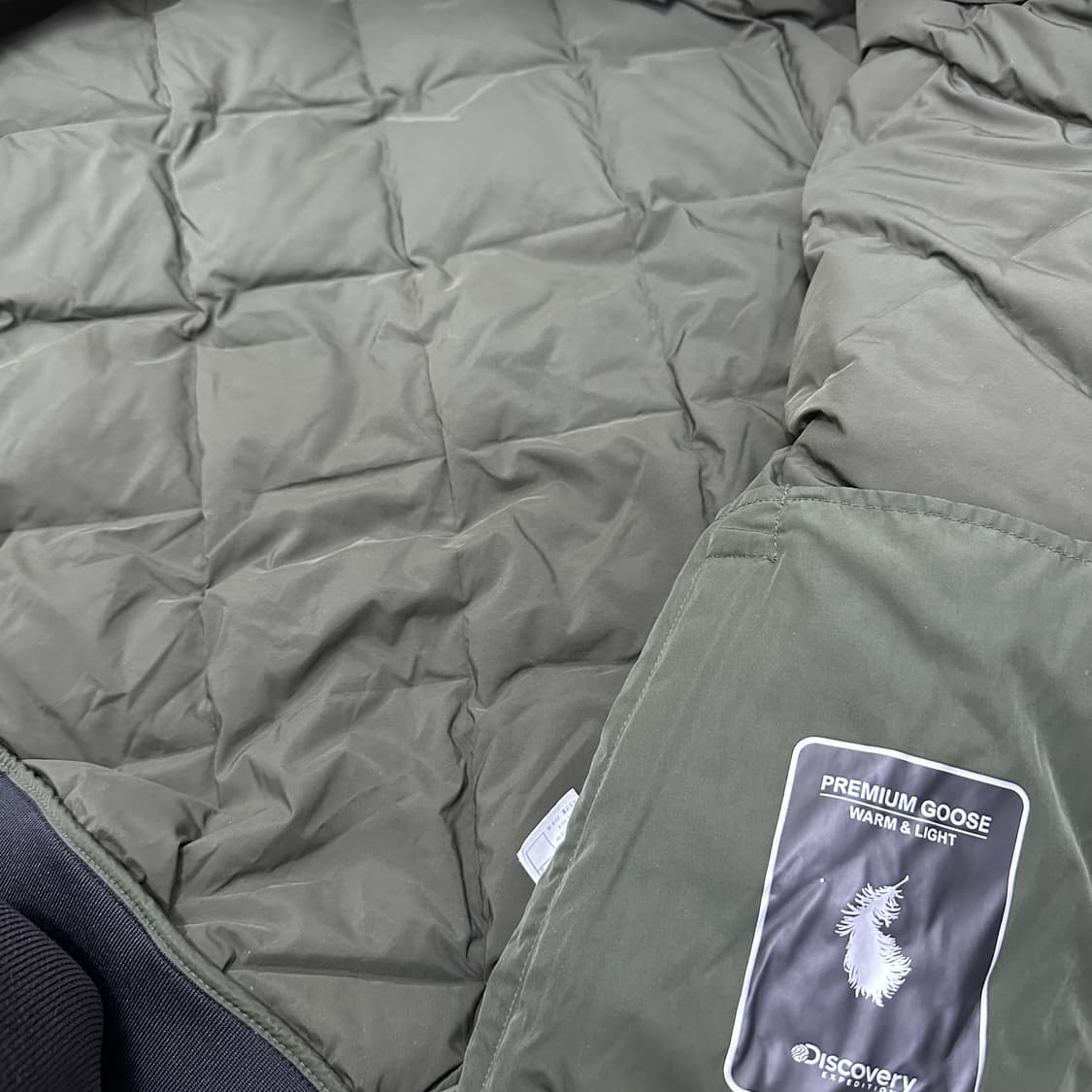 디스커버리 퀄팅 구스다운 패딩 점퍼 자켓 카키 95(M) 상품이미지8