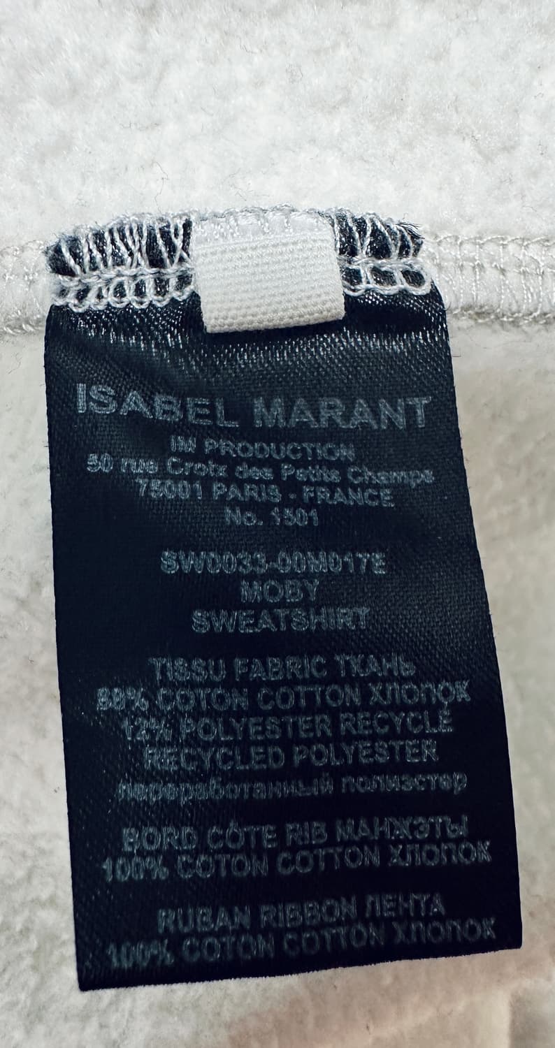 이자벨마랑 모비 스웨트셔츠 기모 38사이즈(택있음/정품) 상품이미지6