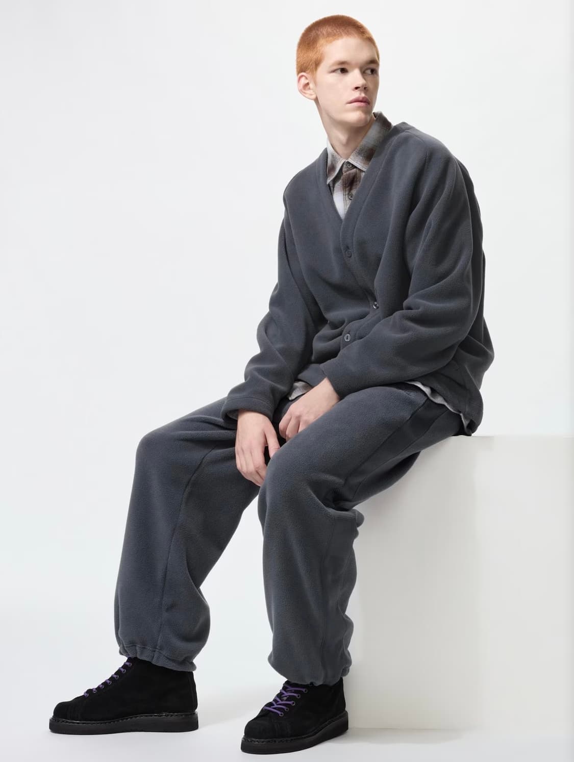 유니클로 니들스 콜라보 후리스와이드팬츠 (다크그레이/M사이즈) 상품이미지3