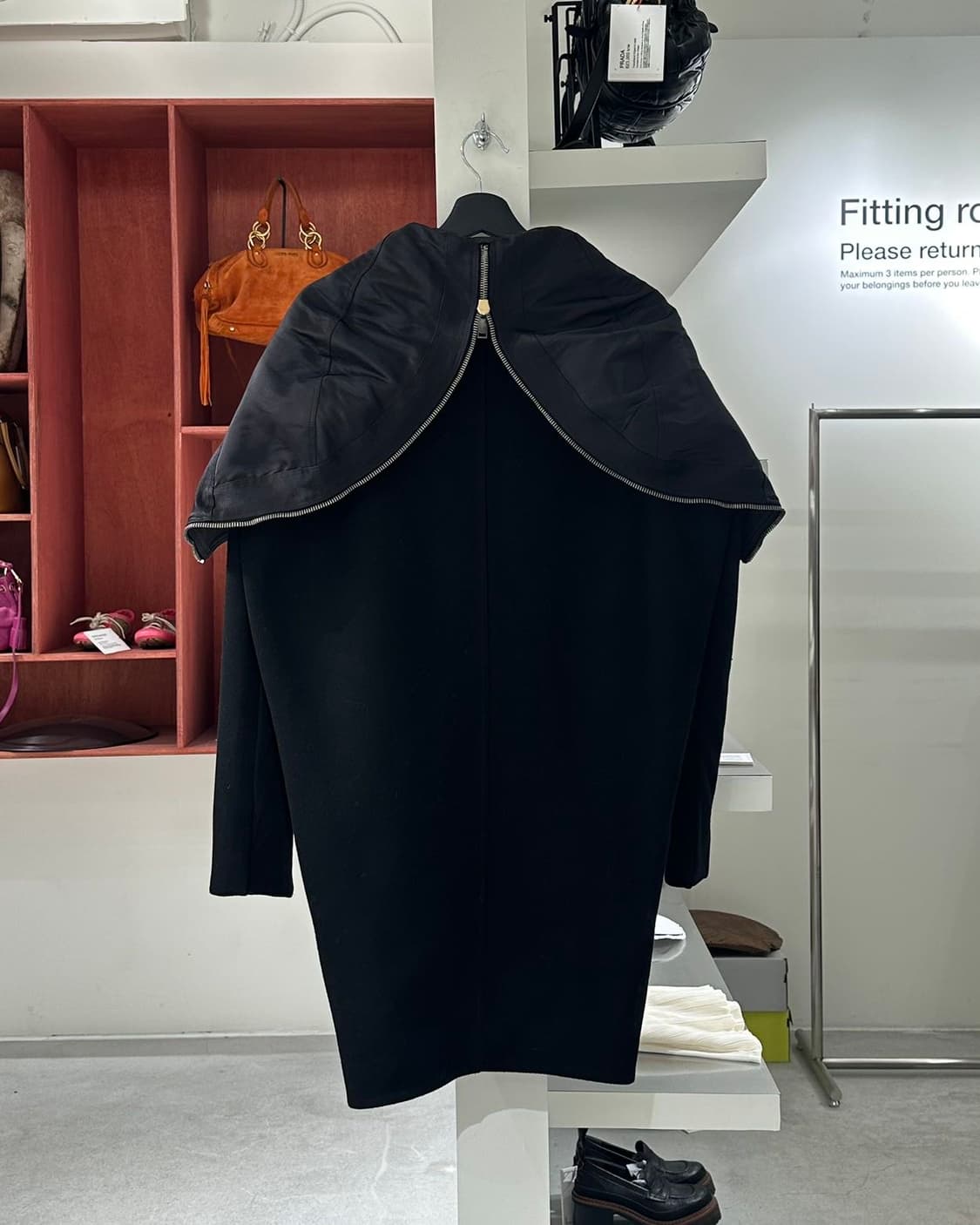 릭 오웬스 블랙 13fw 실크 울 코트 상품이미지7