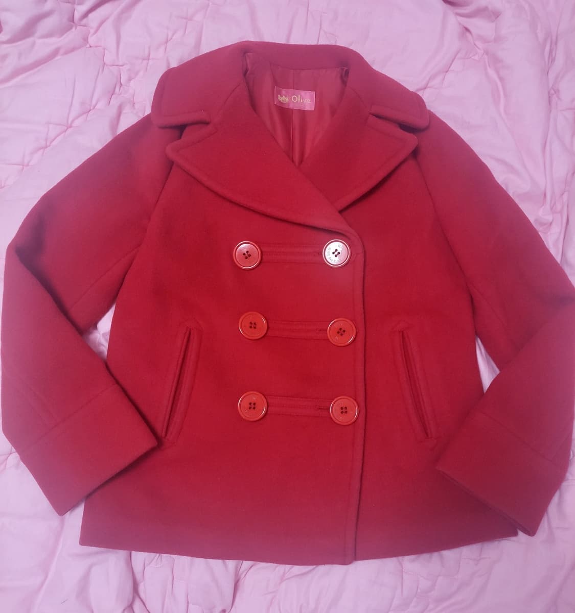 급처상태좋음!올리브데올리브 프라다느낌 귀요미자켓코트 레니본,럭키슈에뜨st 상품이미지1