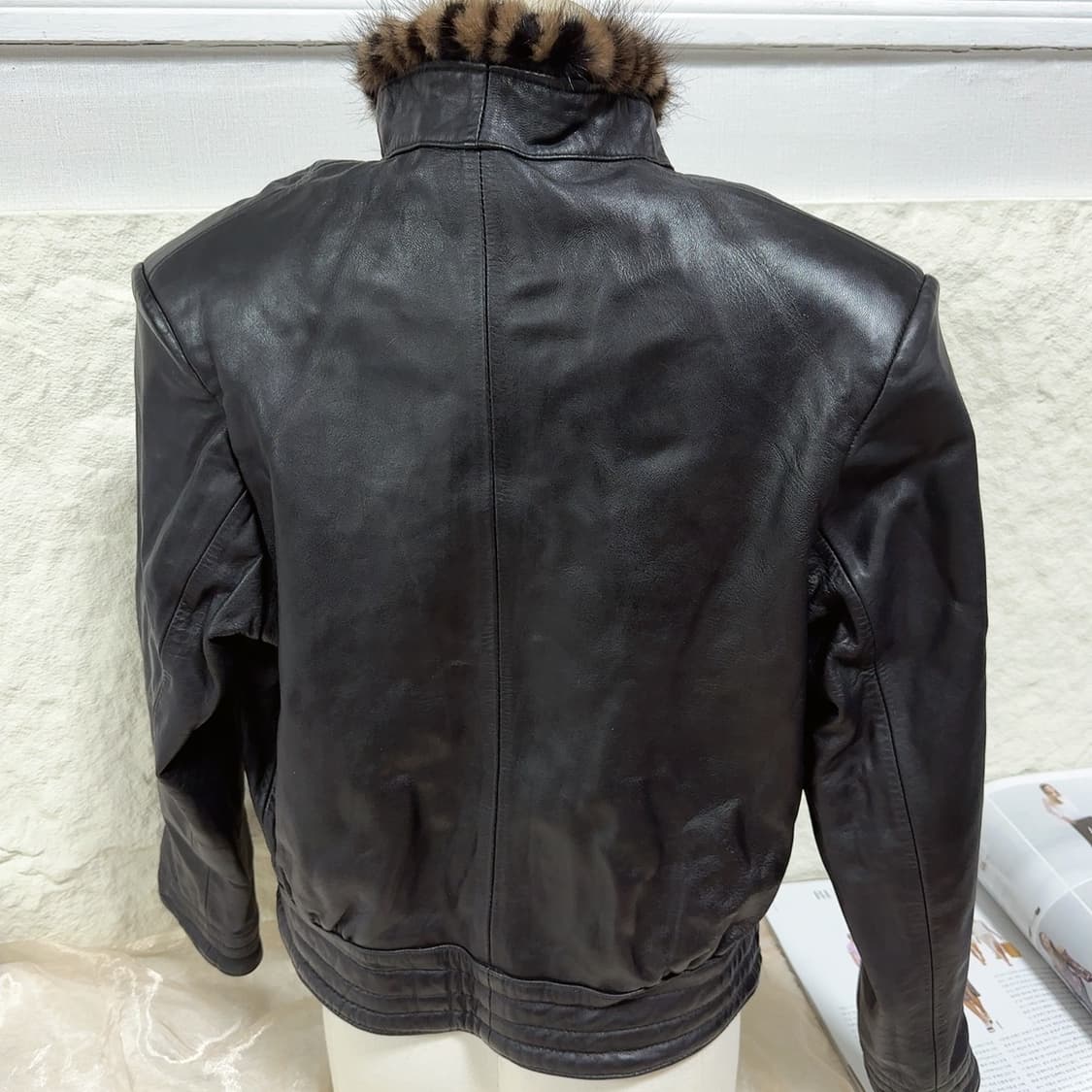 빈티지 밍크 카라 양가죽자켓 상품이미지4