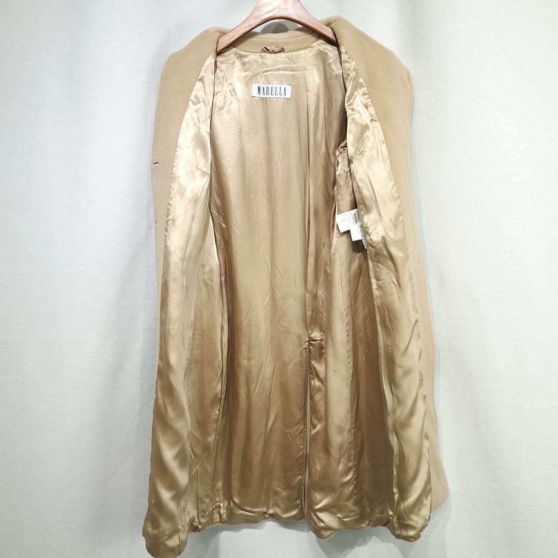 CL283 L 마렐라 90s 이태리판 울캐시미어 싱글 카멜 코트 상품이미지3