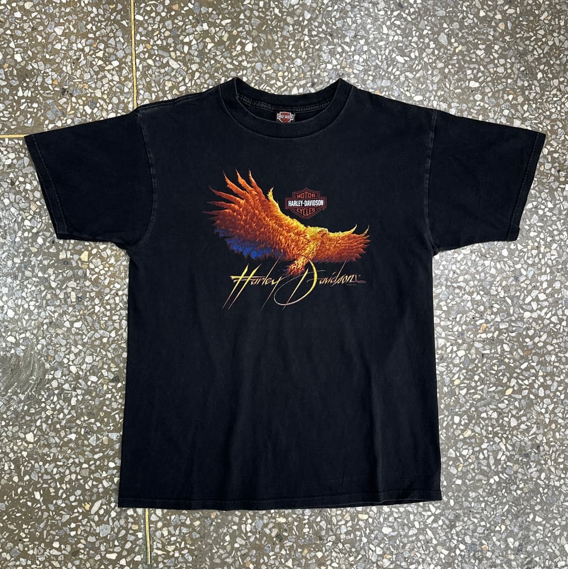 90s USA 할리데이비슨 이글 플레임 티셔츠 XL 상품이미지2
