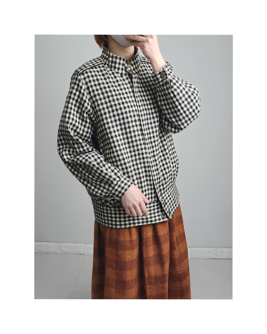 깅엄 체크 점퍼 자켓 상품이미지1