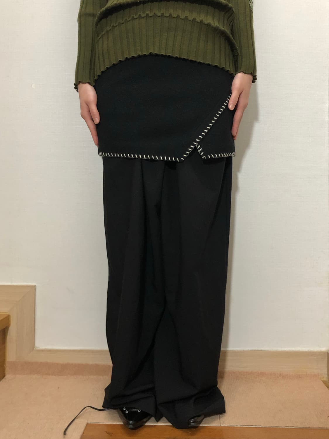 빈티지 블랙 스티치 스커트 상품이미지6