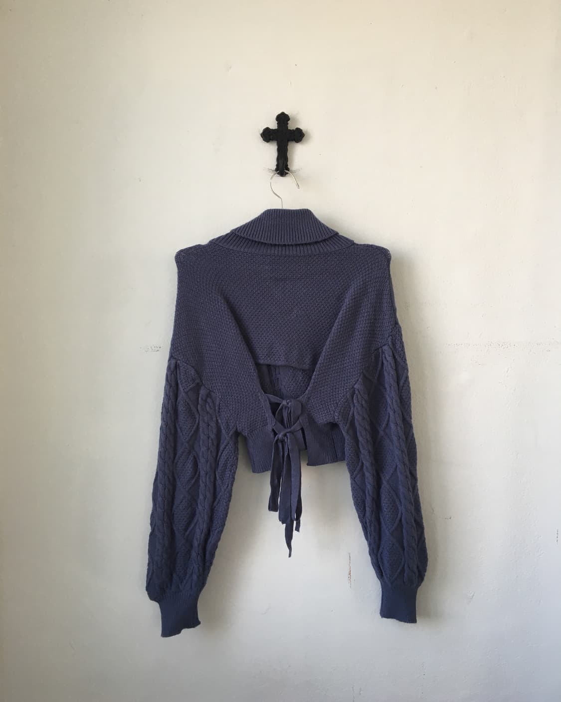 Cable pattern high neck knit 상품이미지3