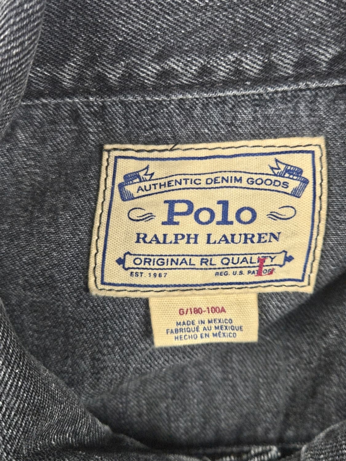 폴로랄프로렌 블랙 워시드 데님 트러커 자켓 ( L ) / 11093 상품이미지8