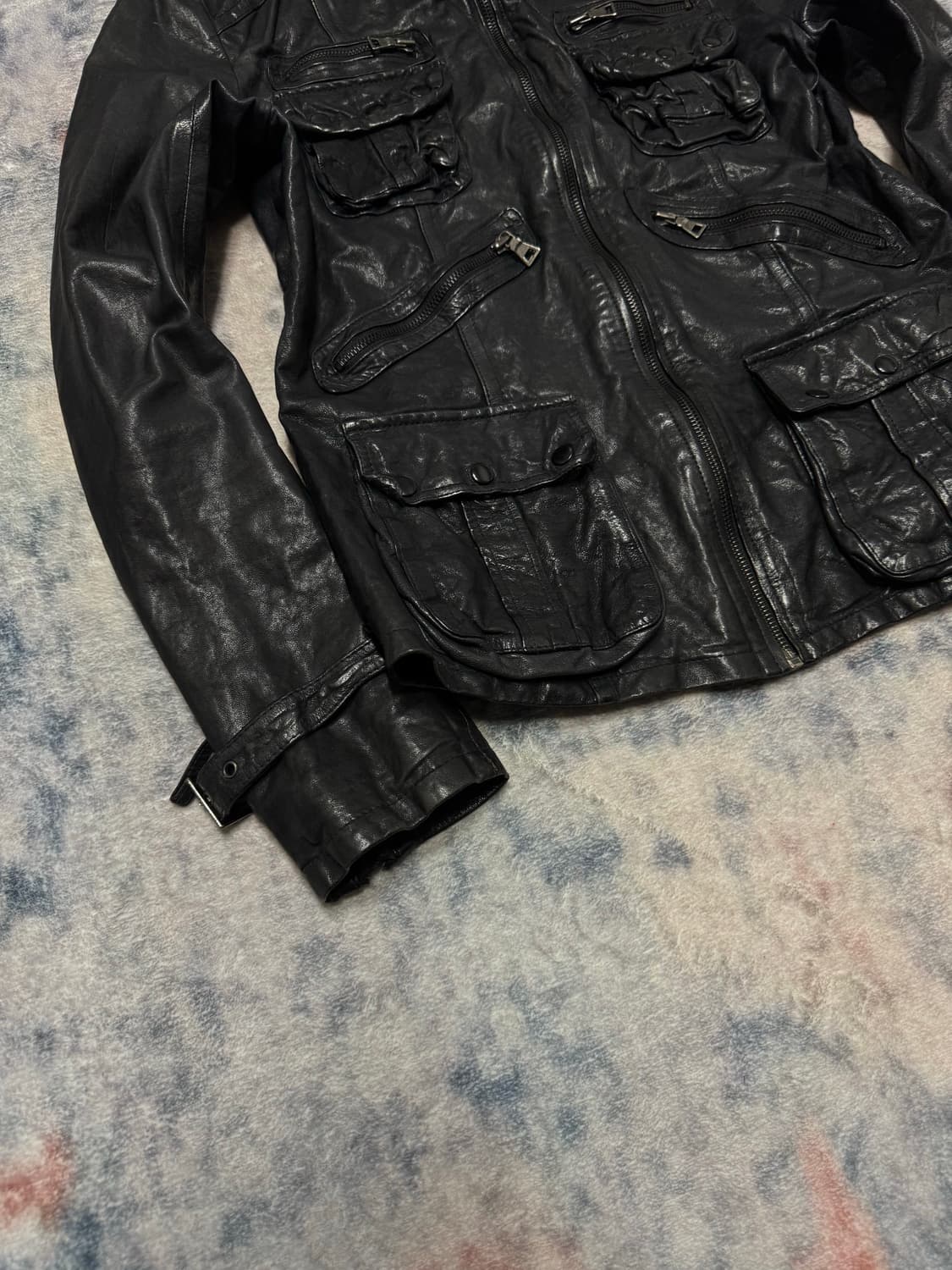 Unknown pocket gimmick leather jacket 상품이미지5