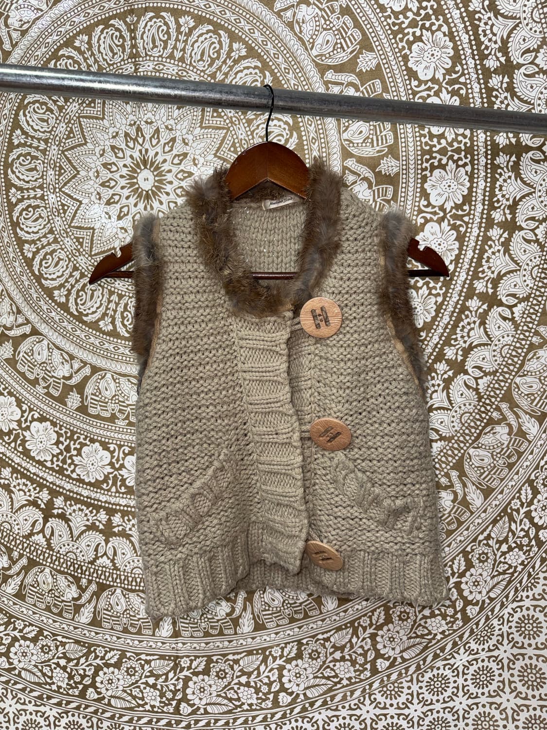 빈티지 여성 3버튼 니트 베스트 자켓  상품이미지2